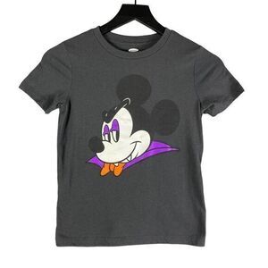 Mickey Vampire Halloween Old Navy Disney T-Shirt‎ Youth Sz Small Fangs Kids Gray